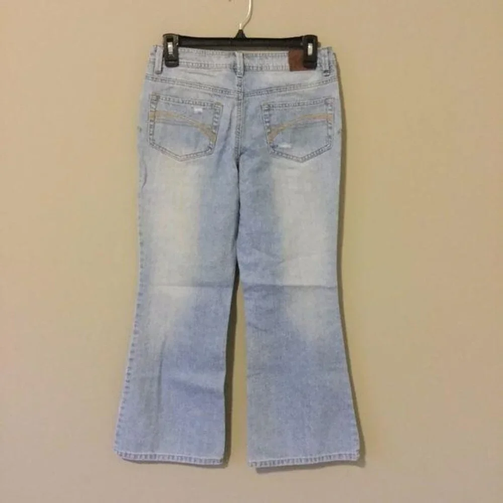 Justice Jeans Girls Size 10 1/2 Super Hip Light Wash Distressed‎ Jeans